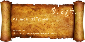 Vilmos Ágnes névjegykártya